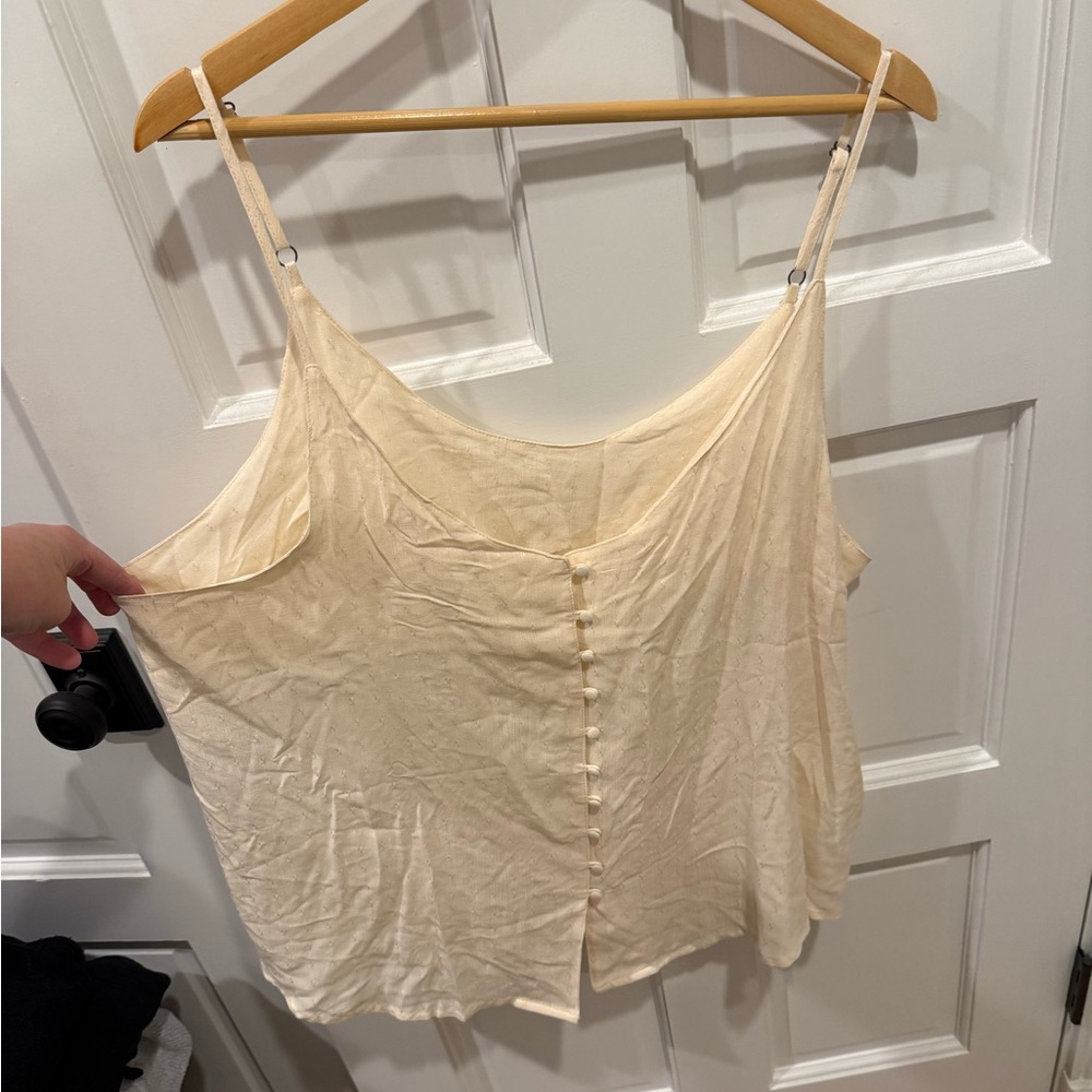 Elegant Cream Button-Front Camisole